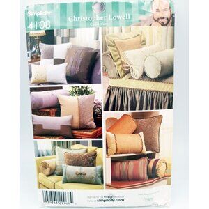 Simplicity Pattern 4108 Christopher Lowell Decorative Bolsters Pillows OS Uncut